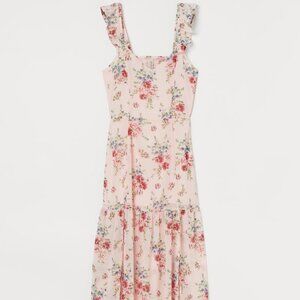 Melrose and Market pastel pink floral print midi long dress size Small